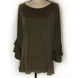 NWOT 2X Olive Tunic with bell sleeves